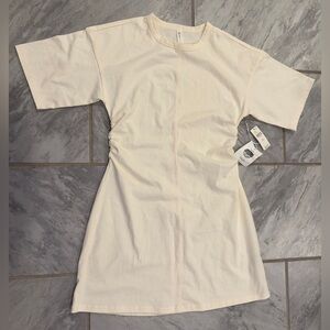 NWT Daily Practice By Anthropologie Womens Ivory Casual Tee Dress Size M